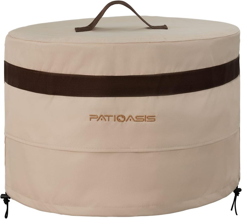 PATIOASIS غطاء مدفأة دائري مقاوم للماء 22''D x 16''H لمدفأة سولو ستوف بونفاير غطاء واقي للمدفأة غطاء أثاث خارجي متين لملحقات سولو ستوف يوكون - Image 1